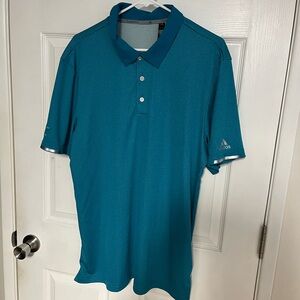 Adidas men’s polo climachill teal blue size large